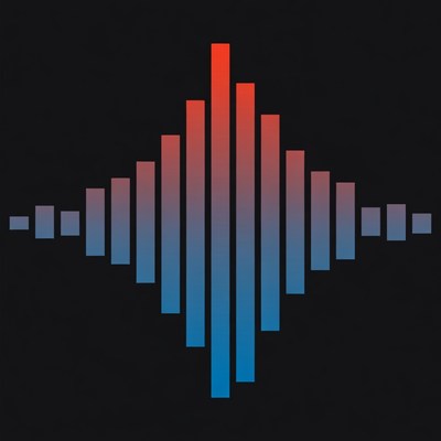 Red Blue Audio Waveform