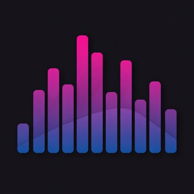 Purple Sound Wave Bars