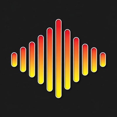 Red Orange Sound Wave Icon