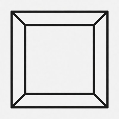 3D Wireframe Cube Outline