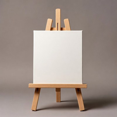 Blank Canvas on Wooden Easel