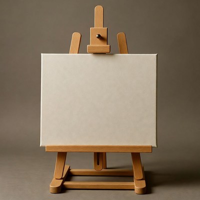 Blank Canvas on Wooden Easel