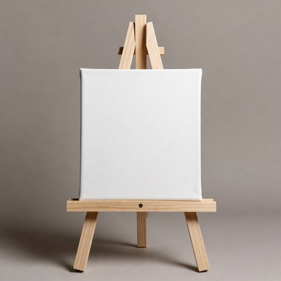 Blank Canvas on Wooden Easel
