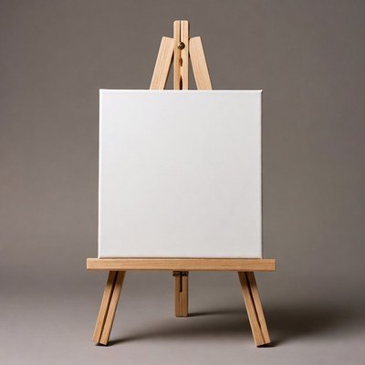 Blank Canvas on Wooden Easel