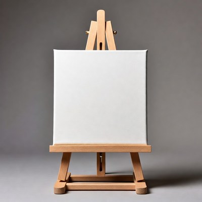 Blank Canvas on Wooden Easel