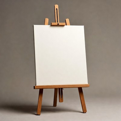 Blank Canvas on Wooden Easel