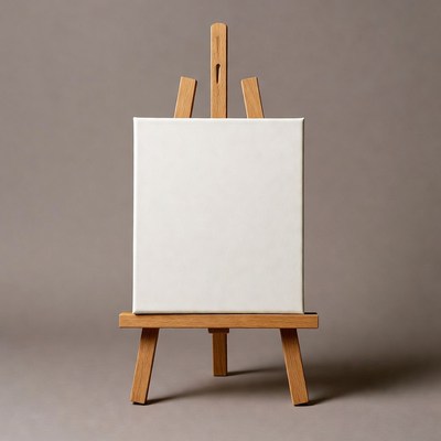 Blank Canvas on Wooden Easel