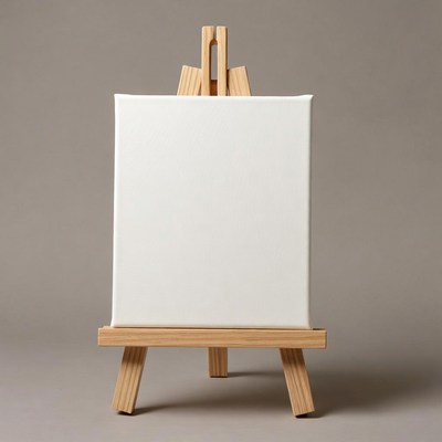 Blank Canvas on Wooden Easel