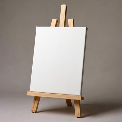 Blank Canvas on Wooden Easel