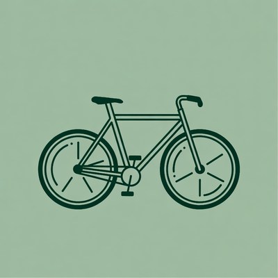 Line art bicycle illustration