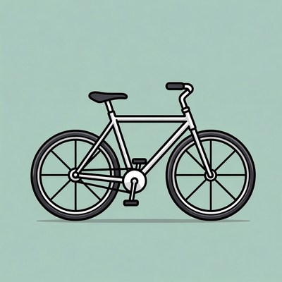 Line art bicycle illustration