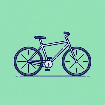 Line art bicycle illustration