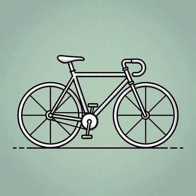 Minimalist line art fixie bicycle