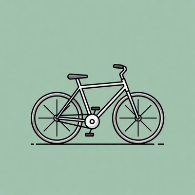 Line art bicycle illustration