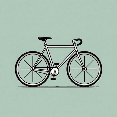 White line art fixie bicycle