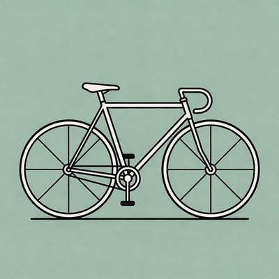 Line art fixed gear bicycle