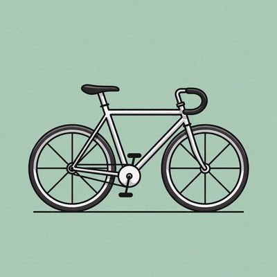 White fixed gear bicycle illustration