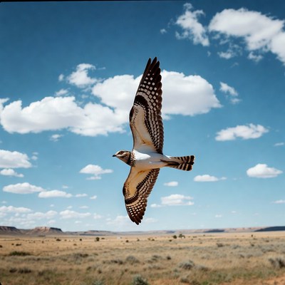 Lapwing Flying Over Desert Landscape