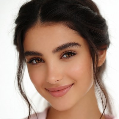 Beautiful woman with updo hairstyle