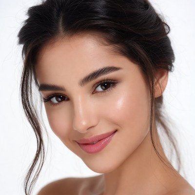 Beautiful woman with updo hairstyle