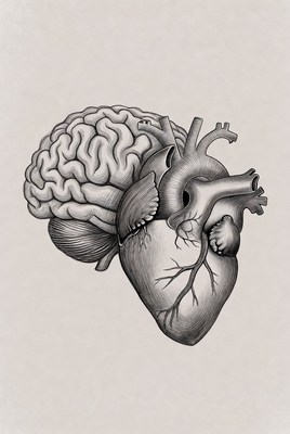 Brain and Heart Illustration