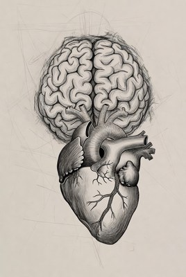 Brain and Heart Illustration
