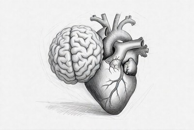Brain and Heart Illustration