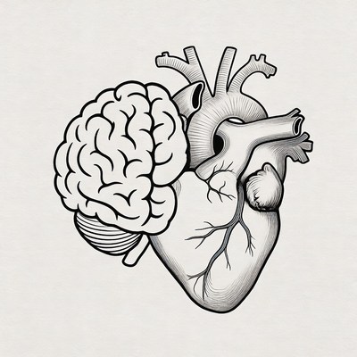 Brain and Heart Illustration