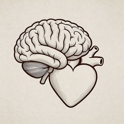 Brain and Heart Illustration