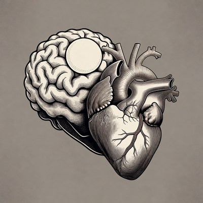 Brain and Heart Illustration