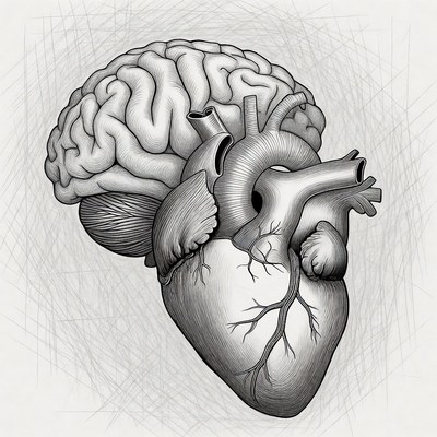 Brain and Heart Illustration