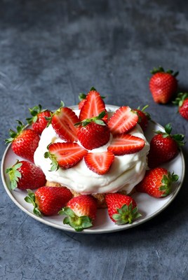 Strawberries with Whipped Cream Plate