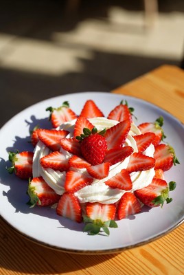 Strawberries and Whipped Cream Dessert