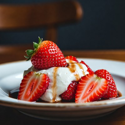Strawberries with Whipped Cream Dessert