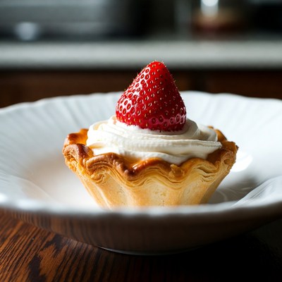 Strawberry Tart on Plate