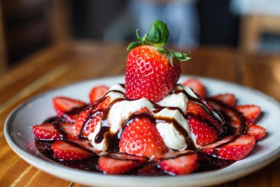 Strawberries with Whipped Cream and Chocolate Sauce