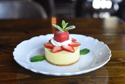 Strawberry Cheesecake on Plate