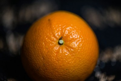 Fresh orange with stem