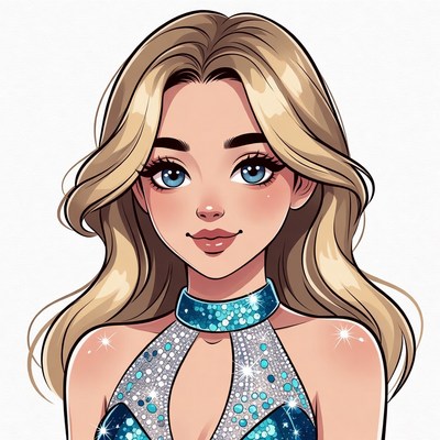 Blonde woman in sparkling dress