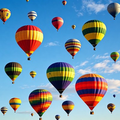 Colorful Hot Air Balloons in Sky