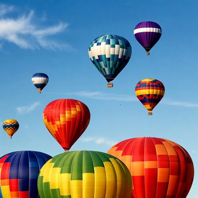 Colorful Hot Air Balloons in Sky