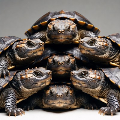 Stack of Baby Turtles