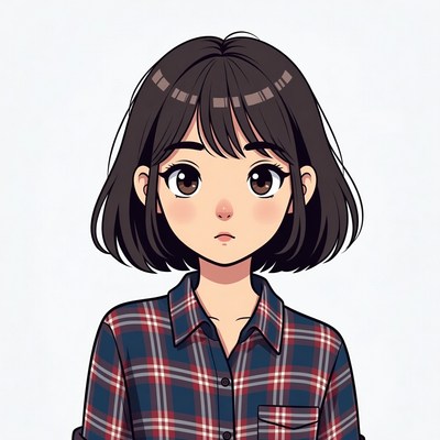 Anime girl with surprised expression