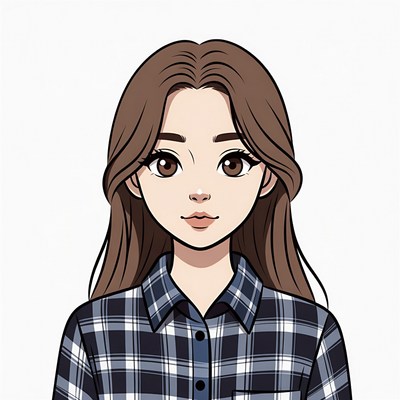 Anime girl in plaid shirt