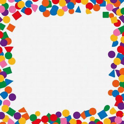 Colorful Shapes Border on White