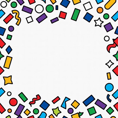 Colorful Geometric Shapes Border