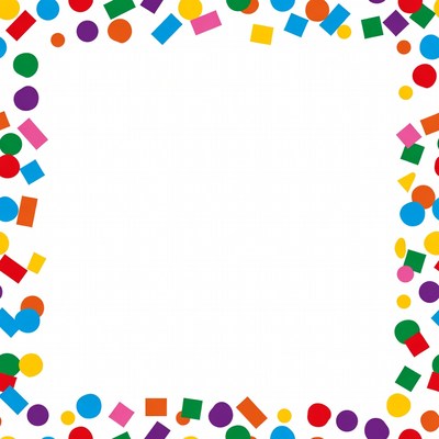 Colorful Shapes Border on White