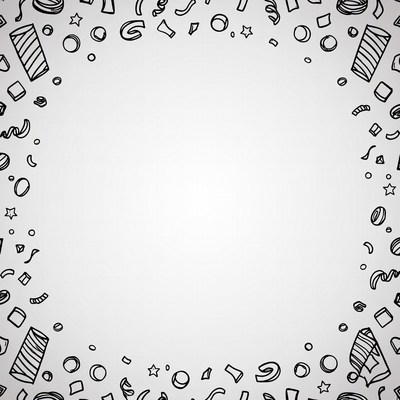 Confetti Doodle Border Illustration