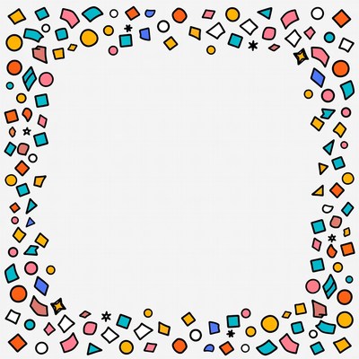 Colorful Geometric Shapes Border