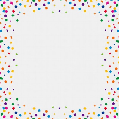 Colorful confetti border frame